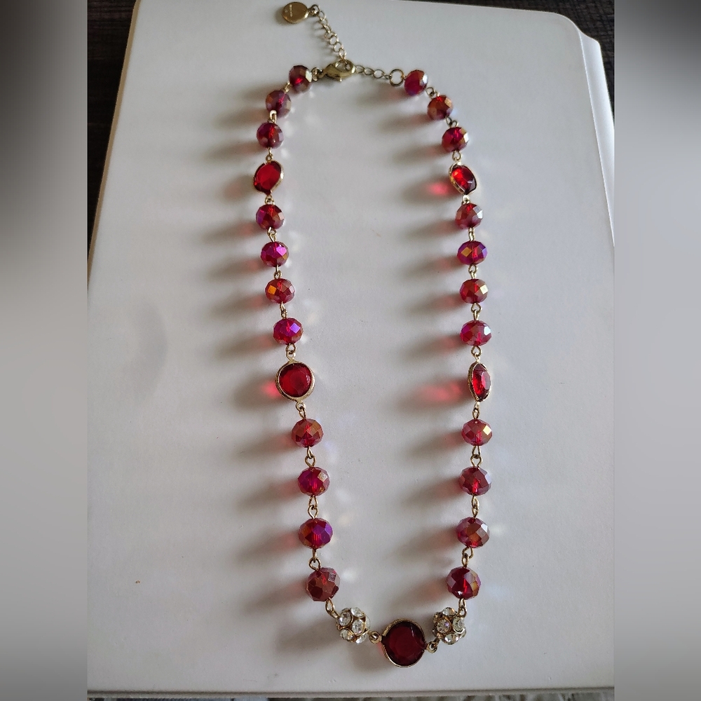 Liz Claiborne Chic Red Beaded Necklace - Picture 5 of 7